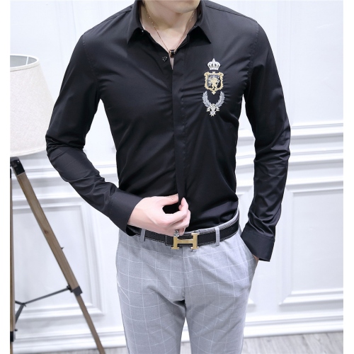 Replica Dolce & Gabbana Shirts Long Sleeved For Men #428621 $86.50 USD for Wholesale