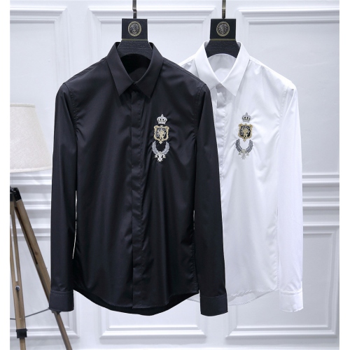 Replica Dolce & Gabbana Shirts Long Sleeved For Men #428621 $86.50 USD for Wholesale