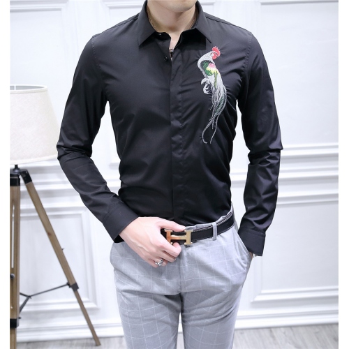Replica Dolce & Gabbana Shirts Long Sleeved For Men #428645 $86.50 USD for Wholesale