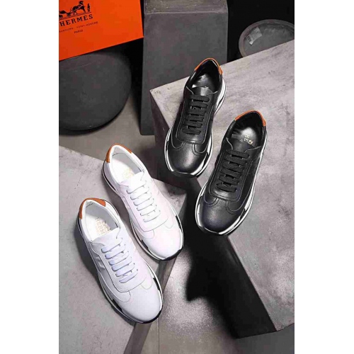 Replica Hermes Casual Shoes For Men #434323 $89.00 USD for Wholesale