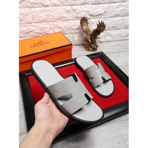 Replica Hermes Slippers For Men #434885 $52.00 USD for Wholesale