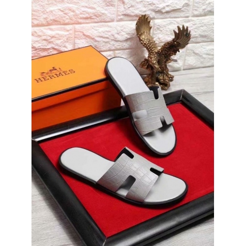 Replica Hermes Slippers For Men #434885 $52.00 USD for Wholesale