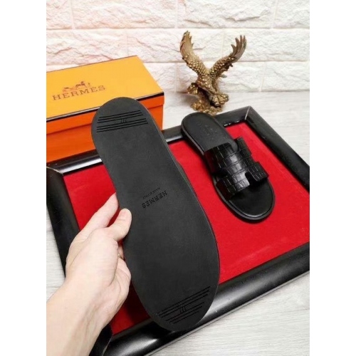 Replica Hermes Slippers For Men #434886 $52.00 USD for Wholesale