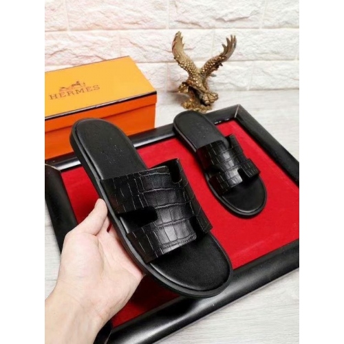 Replica Hermes Slippers For Men #434886 $52.00 USD for Wholesale