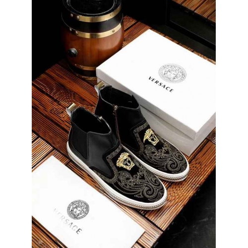 Versace High Tops Shoes For Men #435158 $98.00 USD, Wholesale Replica Versace High Tops Shoes