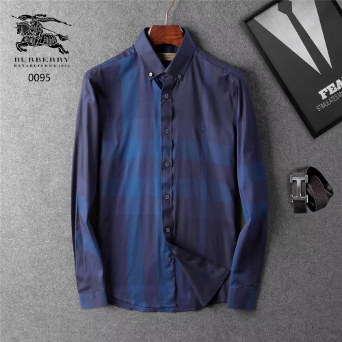 Burberry Shirts Long Sleeved For Men #435675 $40.30 USD, Wholesale Replica Burberry Shirts