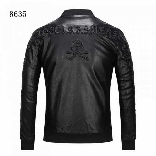 Philipp Plein PP Leather Jackets Long Sleeved For Men #435888 $97.00 USD, Wholesale Replica Philipp Plein PP Jackets
