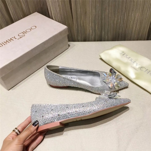 Replica Jimmy Choo Flat Shoes For Women #436606 $91.00 USD for Wholesale