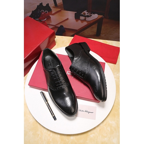 Replica Salvatore Ferragamo SF Leather Shoes For Men #438503 $94.00 USD for Wholesale