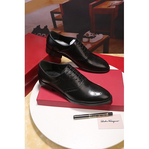 Replica Salvatore Ferragamo SF Leather Shoes For Men #438503 $94.00 USD for Wholesale