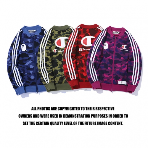 Replica Bape & Champion Jackets Long Sleeved For Men #438947 $49.00 USD for Wholesale