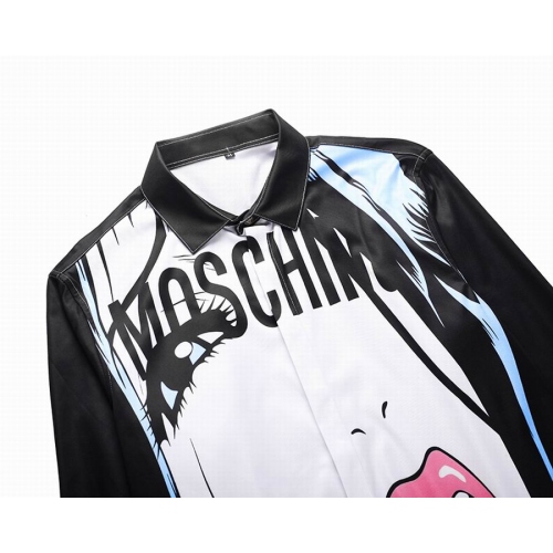 Replica Moschino Shirts Long Sleeved For Men #441469 $39.20 USD for Wholesale