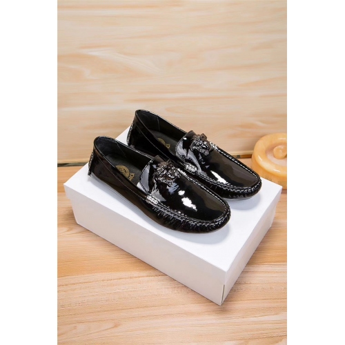 Replica Versace Leather Shoes For Men #441864 $80.60 USD for Wholesale