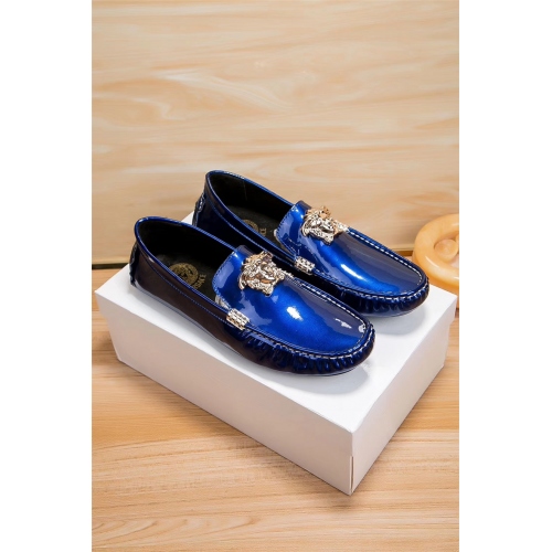 Replica Versace Leather Shoes For Men #441865 $80.60 USD for Wholesale
