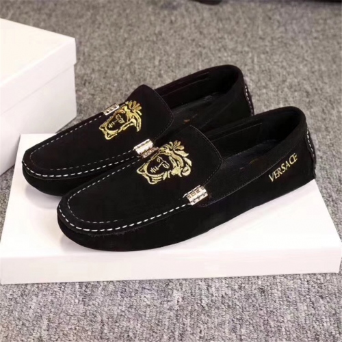 Replica Versace Leather Shoes For Men #441875 $80.60 USD for Wholesale