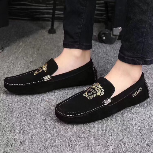 Replica Versace Leather Shoes For Men #441875 $80.60 USD for Wholesale