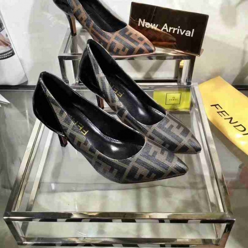 Fendi High-Heeled Shoes For Women #443913 $78.00 USD, Wholesale Replica Fendi High-Heeled Shoes