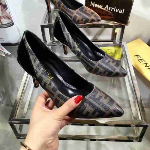 Replica Fendi High-Heeled Shoes For Women #443913 $78.00 USD for Wholesale