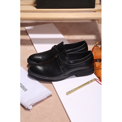 Replica Armani Leather Shoes For Men #447483 $82.00 USD for Wholesale