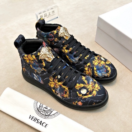 Replica Versace High Tops Shoes For Men #447484 $78.00 USD for Wholesale