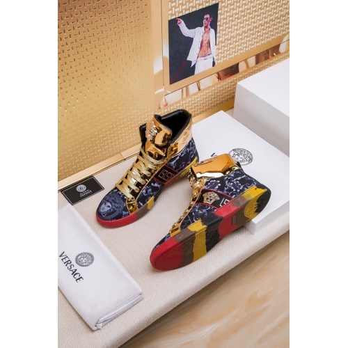 Replica Versace High Tops Shoes For Men #447605 $76.00 USD for Wholesale