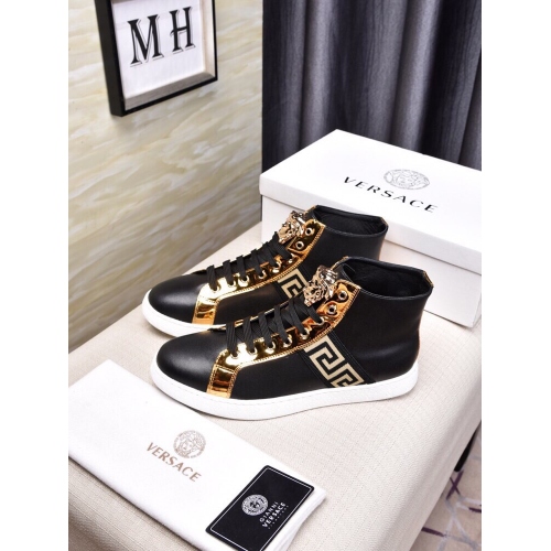 Replica Versace High Tops Shoes For Men #447608 $82.00 USD for Wholesale