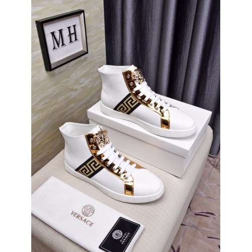 Replica Versace High Tops Shoes For Men #447611 $82.00 USD for Wholesale