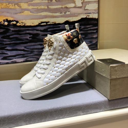 Replica Versace High Tops Shoes For Men #447614 $82.00 USD for Wholesale