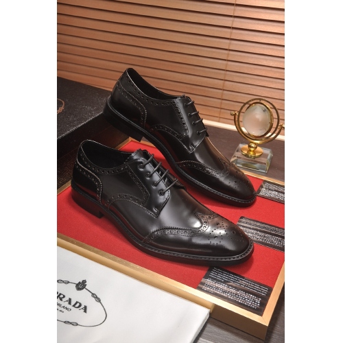 Prada Leather Shoes For Men #448418 $88.00 USD, Wholesale Replica Prada Leather Shoes