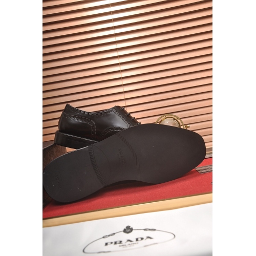 Replica Prada Leather Shoes For Men #448418 $88.00 USD for Wholesale