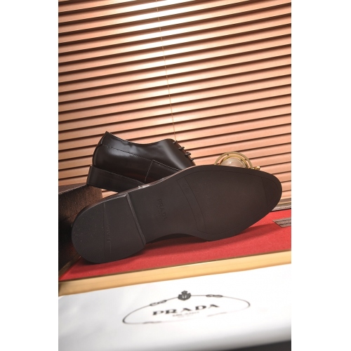 Replica Prada Leather Shoes For Men #448419 $88.00 USD for Wholesale