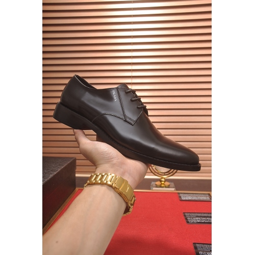 Replica Prada Leather Shoes For Men #448420 $88.00 USD for Wholesale