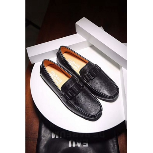 Replica Salvatore Ferragamo Leather Shoes For Men #448609 $82.00 USD for Wholesale