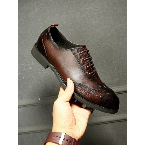 Replica Prada Leather Shoes For Men #448690 $92.00 USD for Wholesale