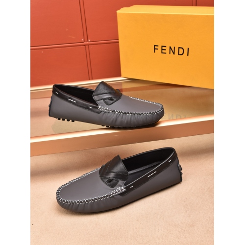 Replica Fendi Leather Shoes For Men #448989 $78.00 USD for Wholesale
