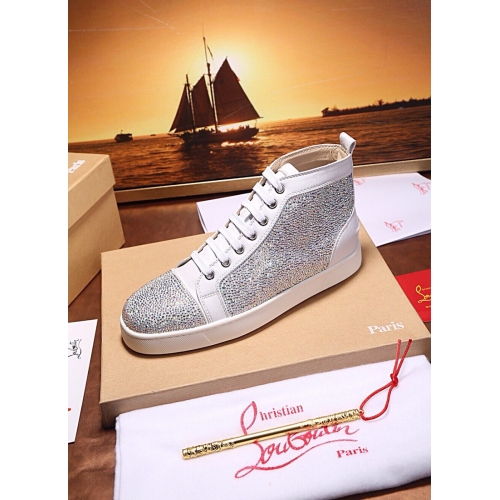 Replica Christian Louboutin CL High Tops Shoes For Men #449020 $80.00 USD for Wholesale