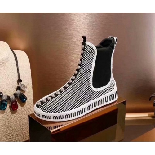 Replica MIU MIU High Tops Shoes For Women #455154 $97.00 USD for Wholesale