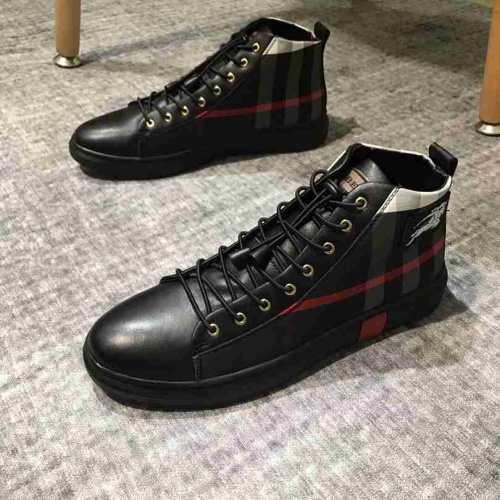 Replica Burberry High Tops Shoes For Men #455585 $93.00 USD for Wholesale