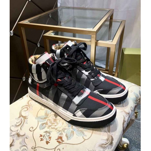 Replica Burberry High Tops Shoes For Men #455586 $93.00 USD for Wholesale