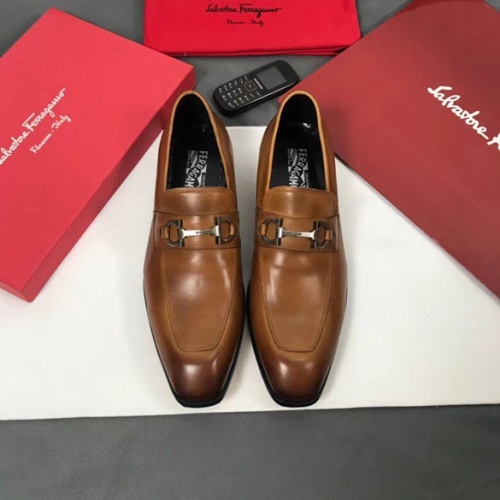Salvatore Ferragamo SF Leather Shoes For Men #458738 $98.00 USD, Wholesale Replica Salvatore Ferragamo Leather Shoes