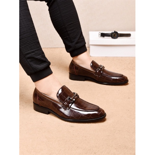 Armani Leather Shoes For Men #462739 $85.00 USD, Wholesale Replica Armani Leather Shoes