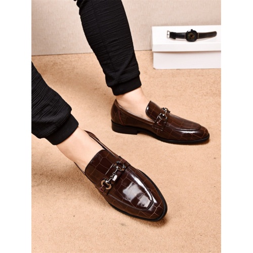 Replica Armani Leather Shoes For Men #462739 $85.00 USD for Wholesale