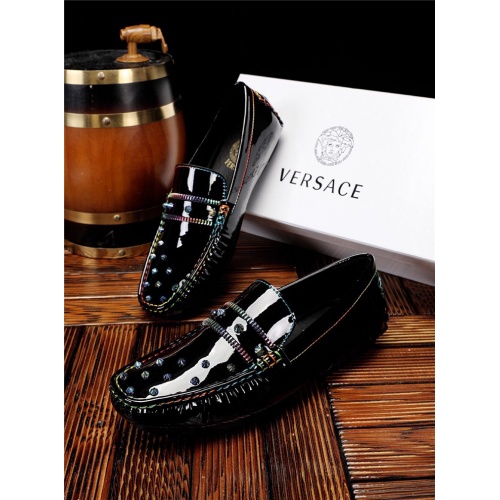 Replica Versace Leather Shoes For Men #468543 $75.00 USD for Wholesale