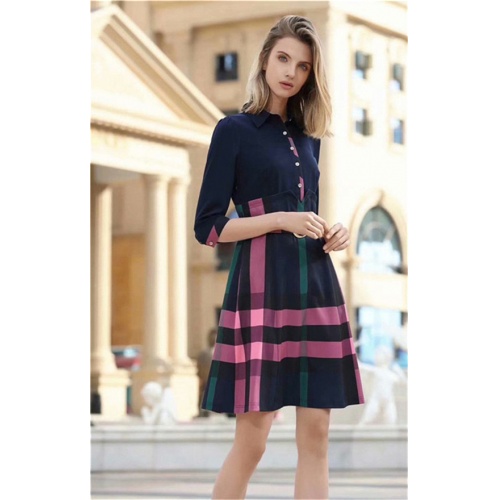 Replica Burberry Dresses Middle Sleeved For Women #469388 $89.50 USD for Wholesale