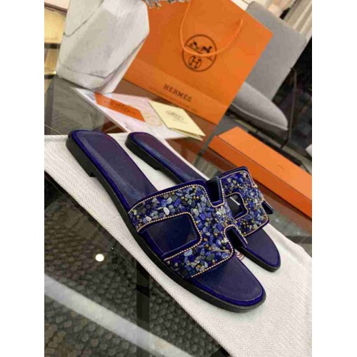 Replica Hermes Fashion Slippers For Women #470623 $85.00 USD for Wholesale