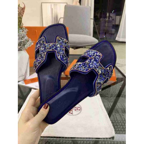 Replica Hermes Fashion Slippers For Women #470623 $85.00 USD for Wholesale