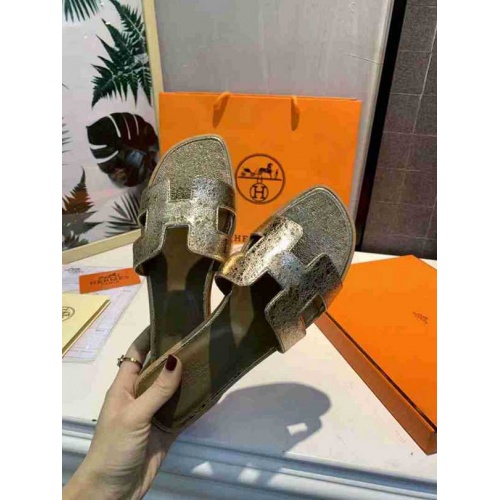 Replica Hermes Fashion Slippers For Women #470625 $82.00 USD for Wholesale