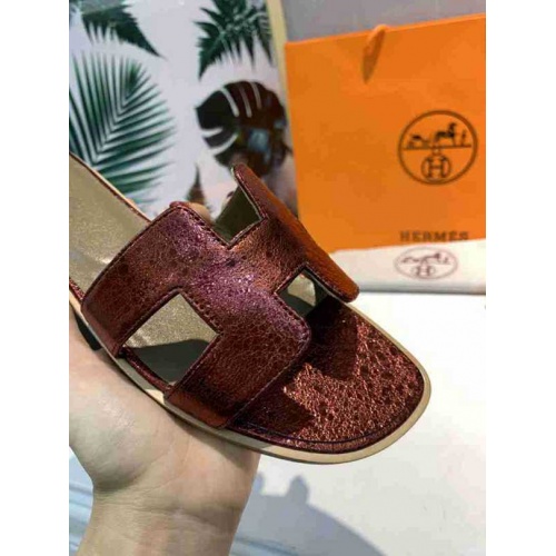 Replica Hermes Fashion Slippers For Women #470627 $82.00 USD for Wholesale