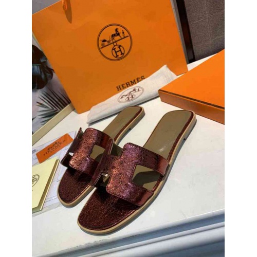 Replica Hermes Fashion Slippers For Women #470627 $82.00 USD for Wholesale