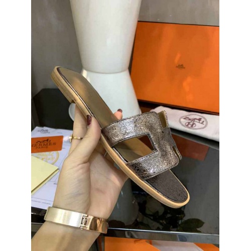 Replica Hermes Fashion Slippers For Women #470629 $82.00 USD for Wholesale